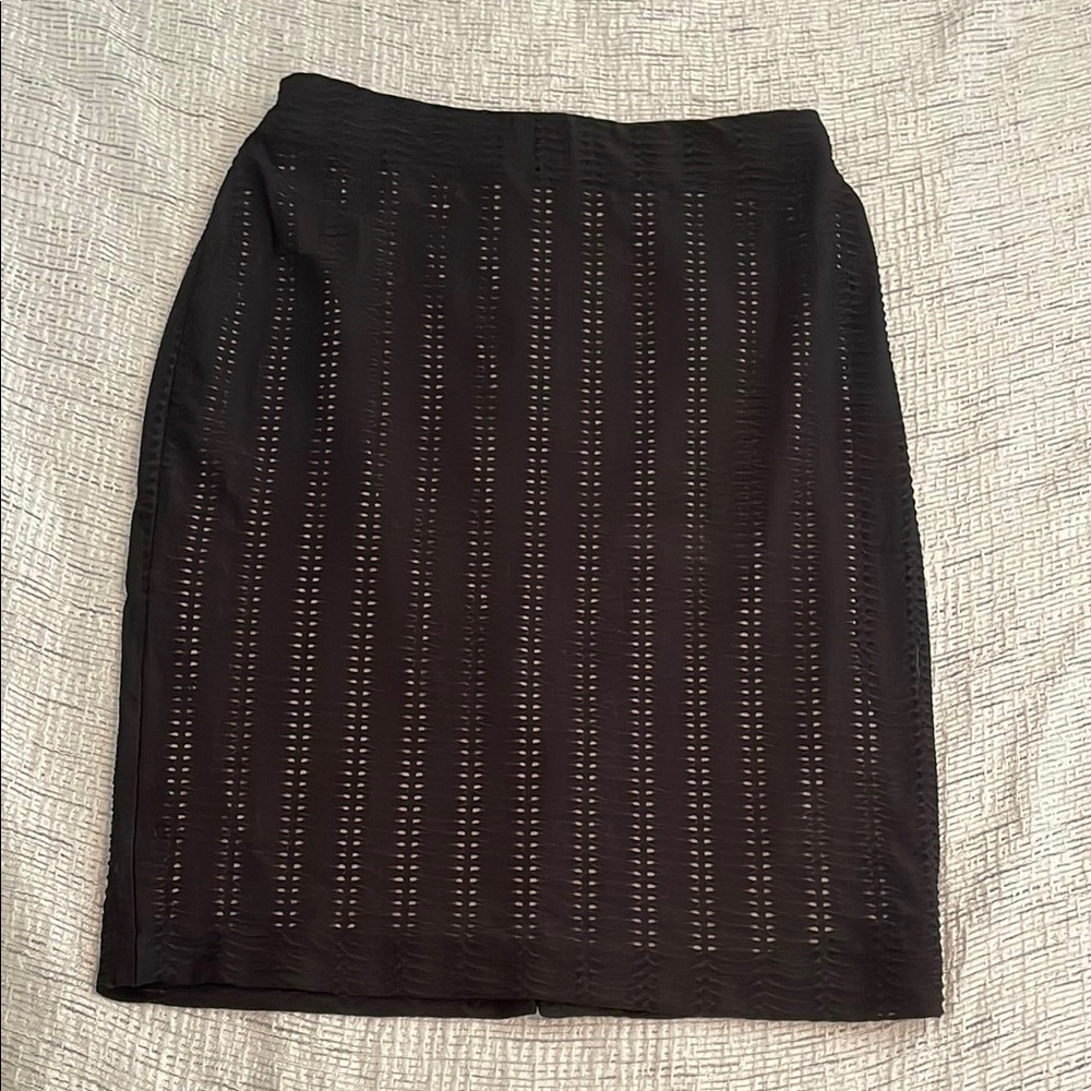 Cleo Black Textured Pencil Skirt